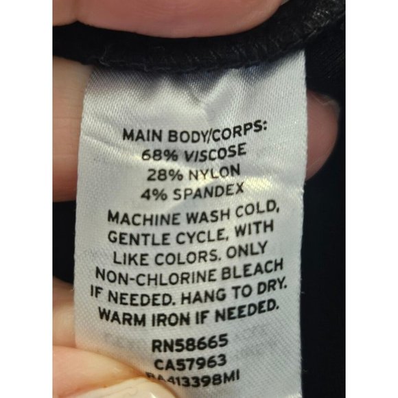 Rachel Parcell Black Ponte Knit Dress L Sheath Stretch Flutter Sleeve Career - Picture 7 of 7